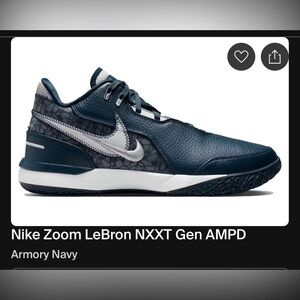 Nike Zoom LeBron NXXT Gen AMPD - Dark Blue and White